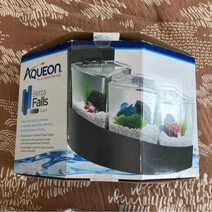 Betta fish tank with three different compartments for three separate fish tanks.